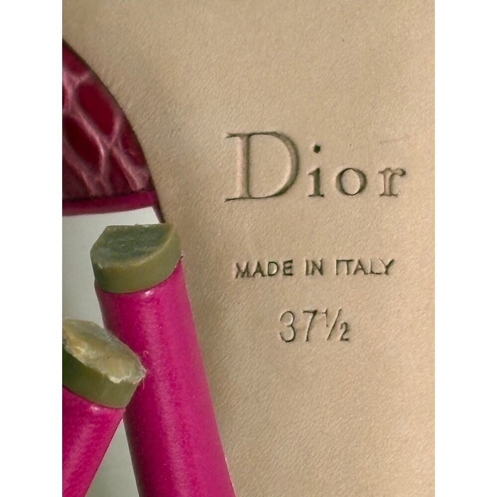 Christian Dior Crocodile Embossed Leather Karma Sandal Violet Moyen 37.5 7.5 - Picture 7 of 9